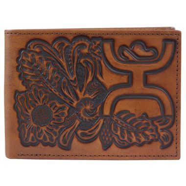 Hooey Chestnut Tooled Logo Bifold Wallet