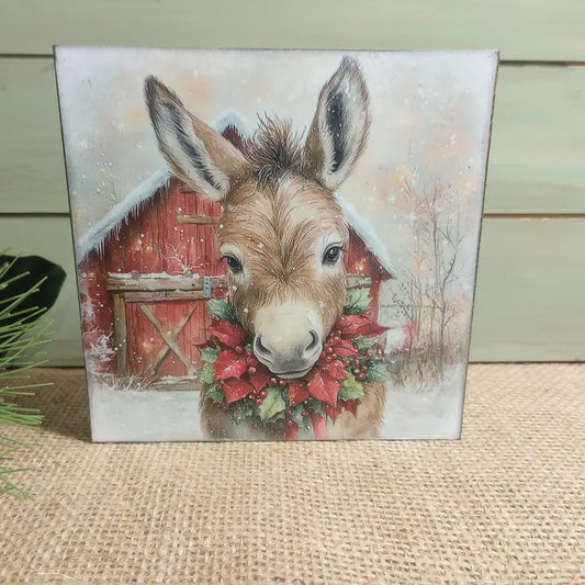 Bluegrass Burlap Olde Red Barn Wood Block