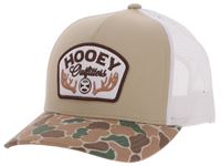 Hooey Outfitters Tan White 5-Panel Trucker with White Brown Patch