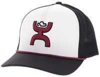 Hooey Sterling White Black 6-Panel Trucker with Brown Black Hooey Logo