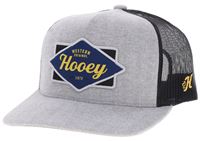 Hooey Diamond Grey Black 6-Panel Trucker with Blue Black Yellow Patch