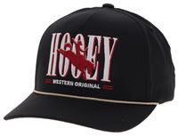 Hooey Wild Ride Black 5-Panel Trucker with Red White Hooey Embroidery Logo