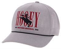 Hooey Wild Ride Heather Grey 5-Panel Trucker with Red Black Hooey Embroidery Logo