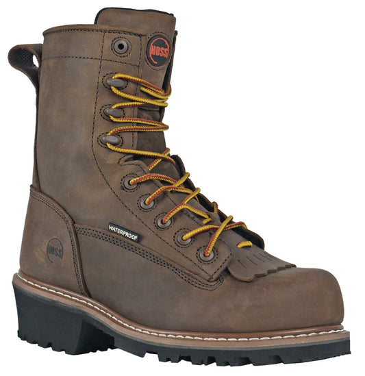 Hoss Cross Cut 8" Logger Composite Toe Waterproof PR EH