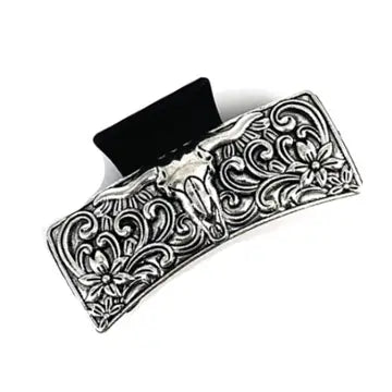 Snowing West Western Steerhead Style Casting Hair Claw Silver