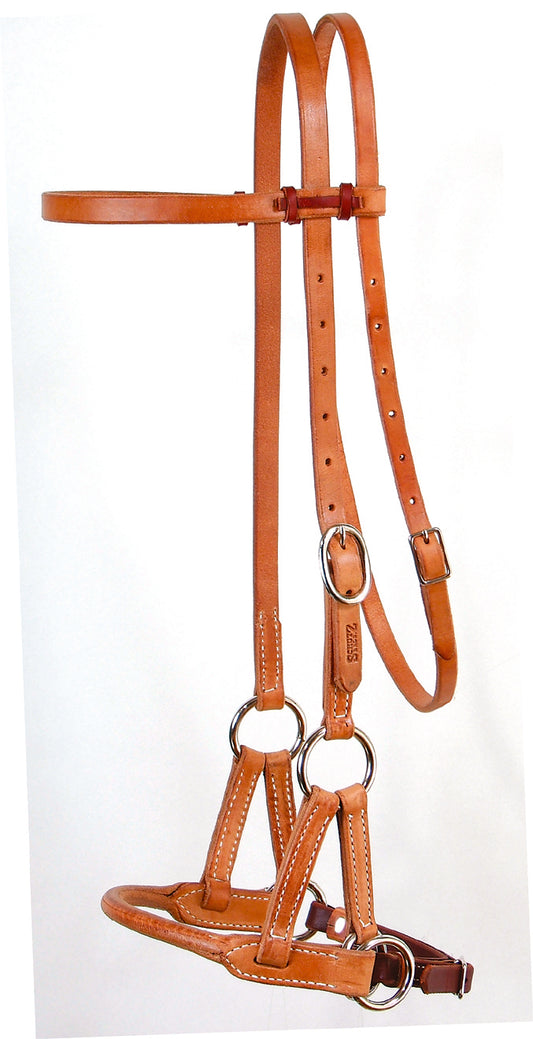 Professional's Choice Round Leather Side Pull Headstall