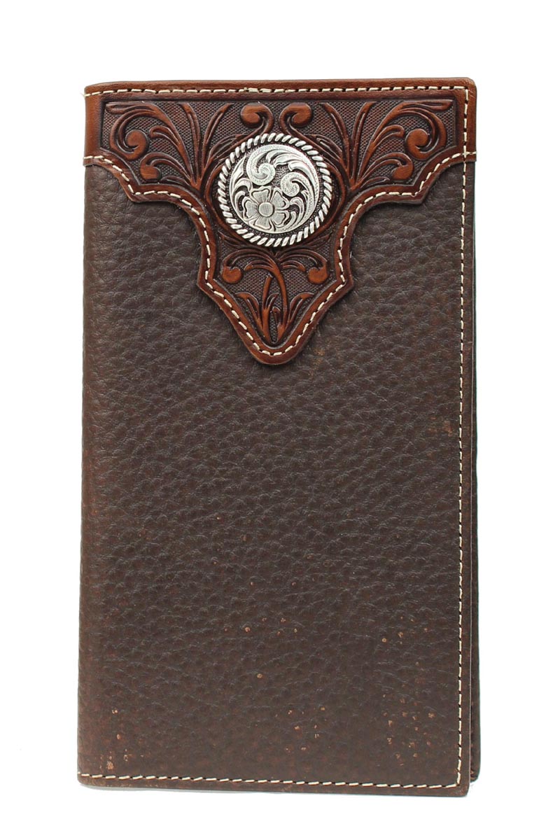 Ariat Chocolate Flower Concho Rodeo Wallet