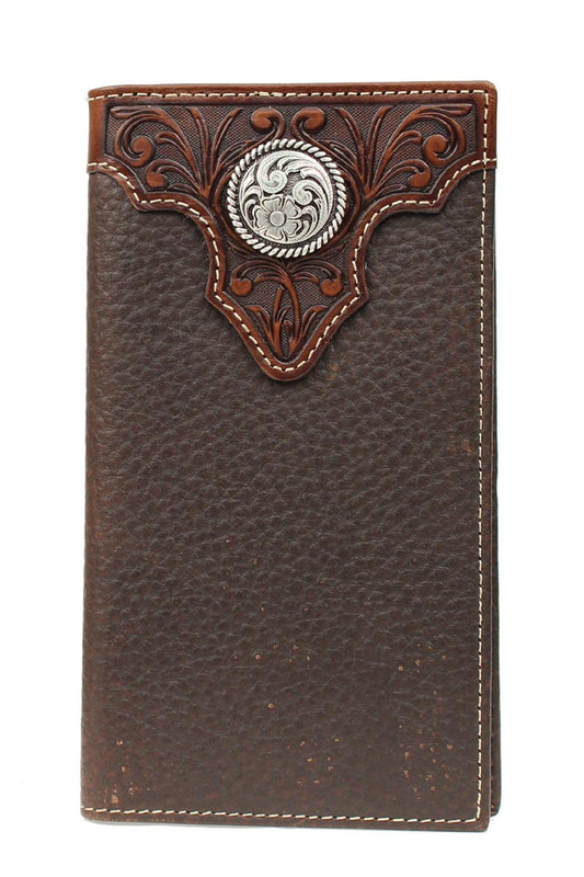 Ariat Chocolate Flower Concho Rodeo Wallet