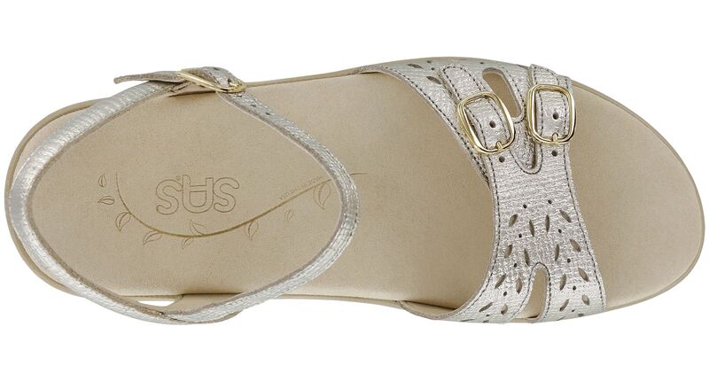 SAS Duo Quarter Strap Sandal Gold Linen