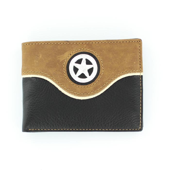 Nocona Star Concho Two Tone Bifold Wallet