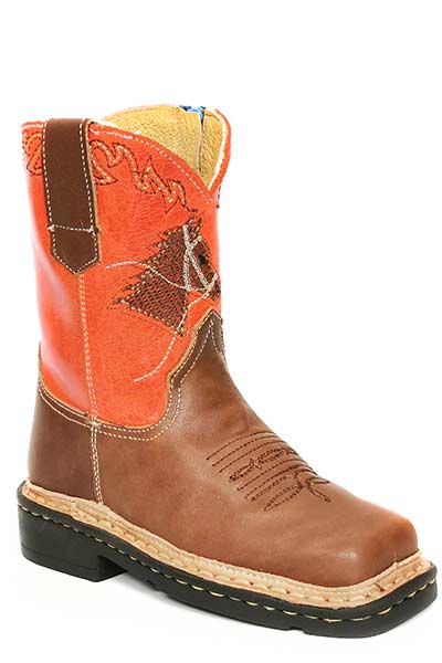 Roper Orange/Brown Horsehead Square Toe