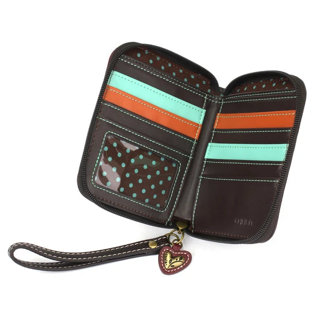 Chala Zip Around Wallet Maroon Cross