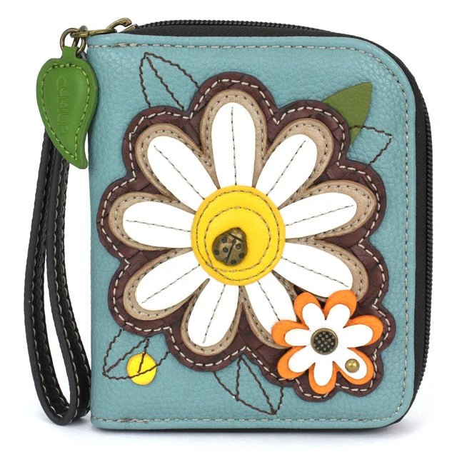 Chala Zip Around Wallet Blue Daisy