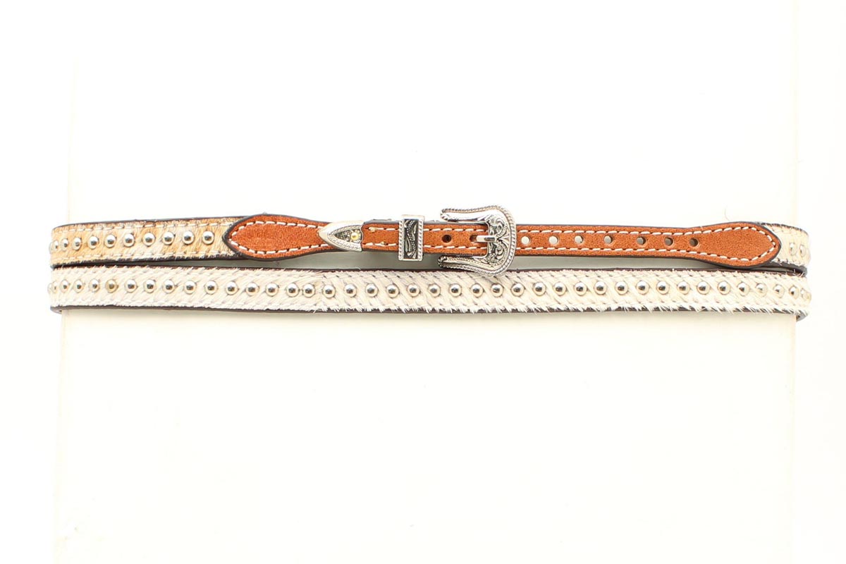 MF Studded Hatband Tan Horsehair
