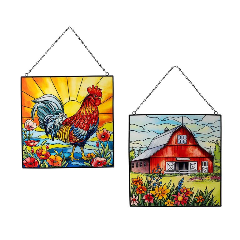 Evergreen Petal & Plow Stained Glass Wall Decor