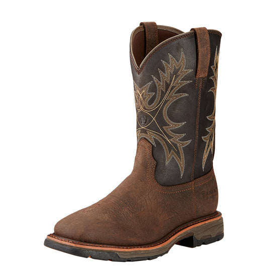 Ariat Workhog Square Toe Bruin Brown Waterproof EH
