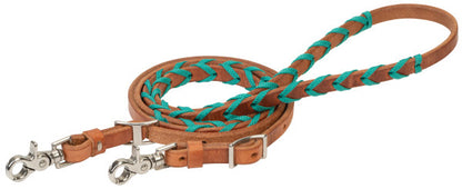 Weaver Leather Barrel Rein with Polyester Lacing