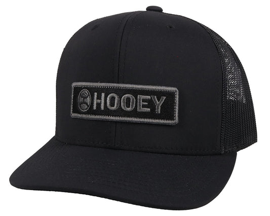 Hooey Black on Black Wide Logo Patch Hat