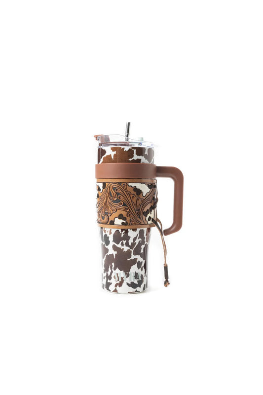 Myra Wide Wyoming Tumbler in Brown and White