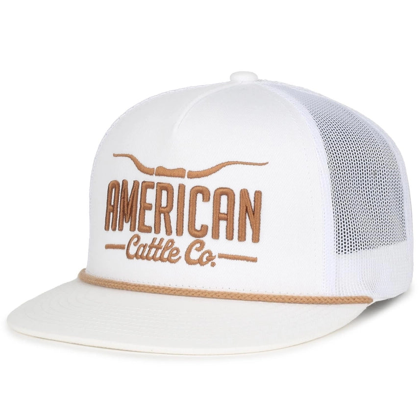 American Cattle Co Longhorn Hat White