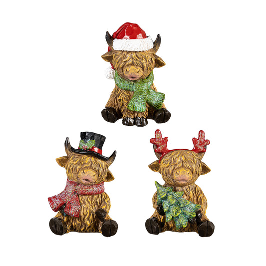 Evergreen Woodland Storybook Table Décor Holiday Highland Cow