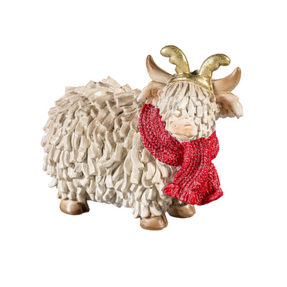 Evergreen Woodland Storybook Table Décor Highland Cow Resin