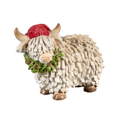 Evergreen Woodland Storybook Table Décor Highland Cow Resin