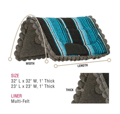 Weaver Scalloped Edge Pony Felt Western Pad