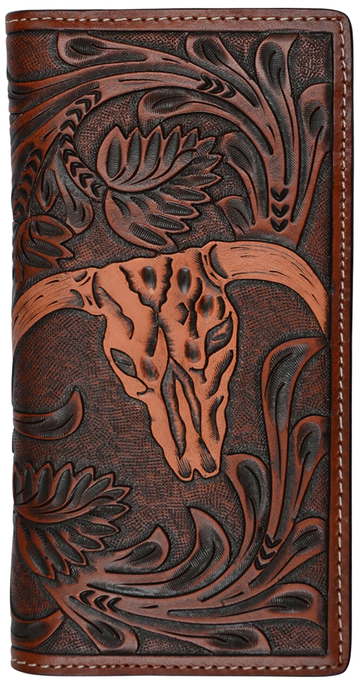 3D Steer Skull Embossed Rodeo Wallet