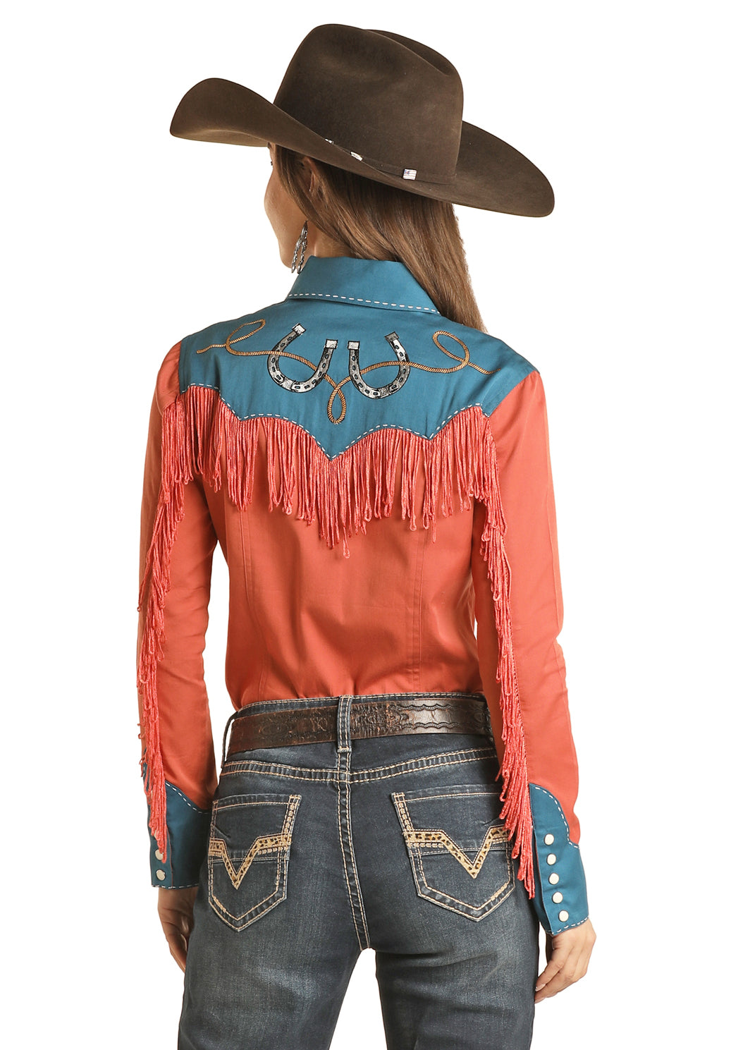 Panhandle Blue/Orange Retro Western Snap