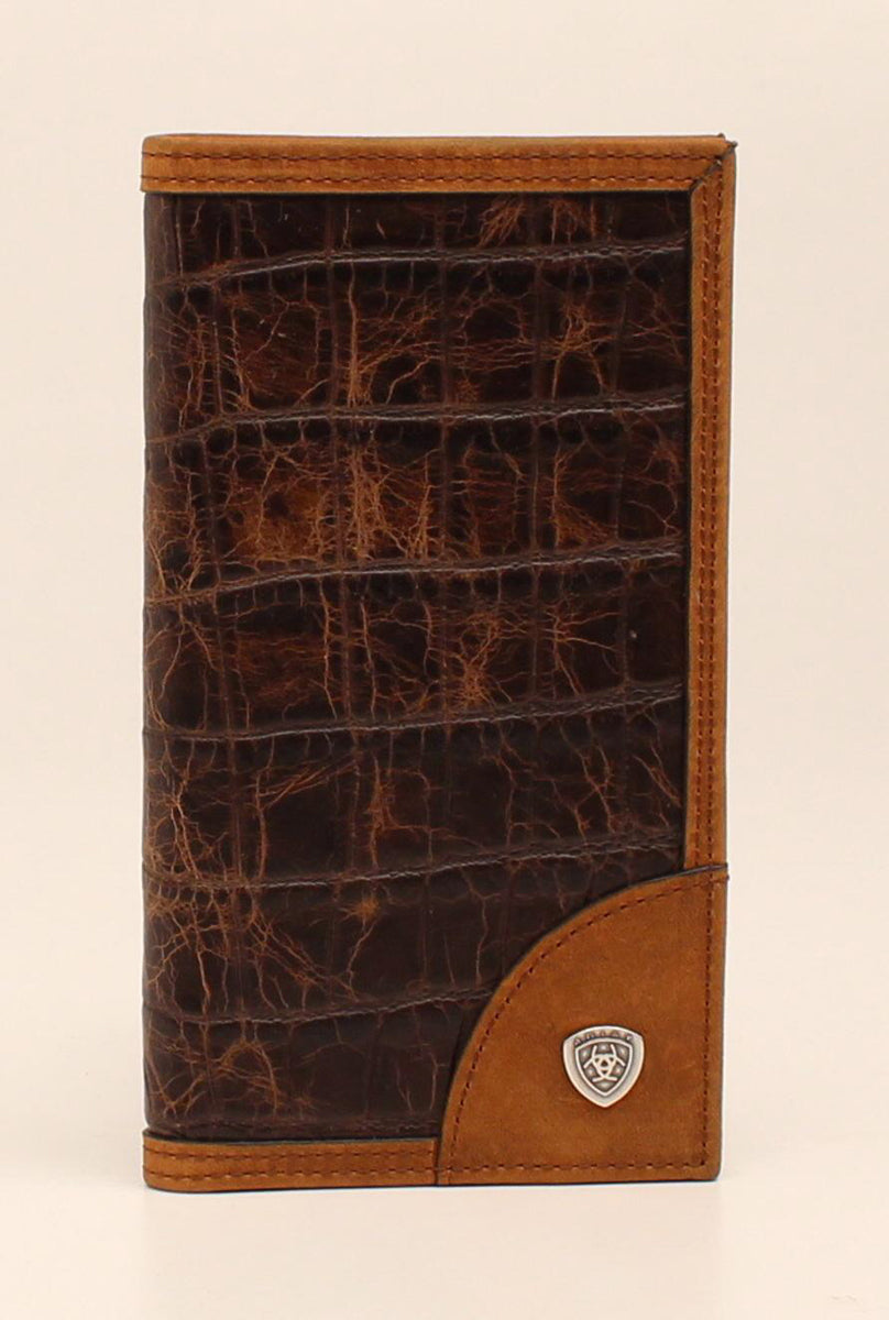 Ariat Brown Croco Rodeo Wallet