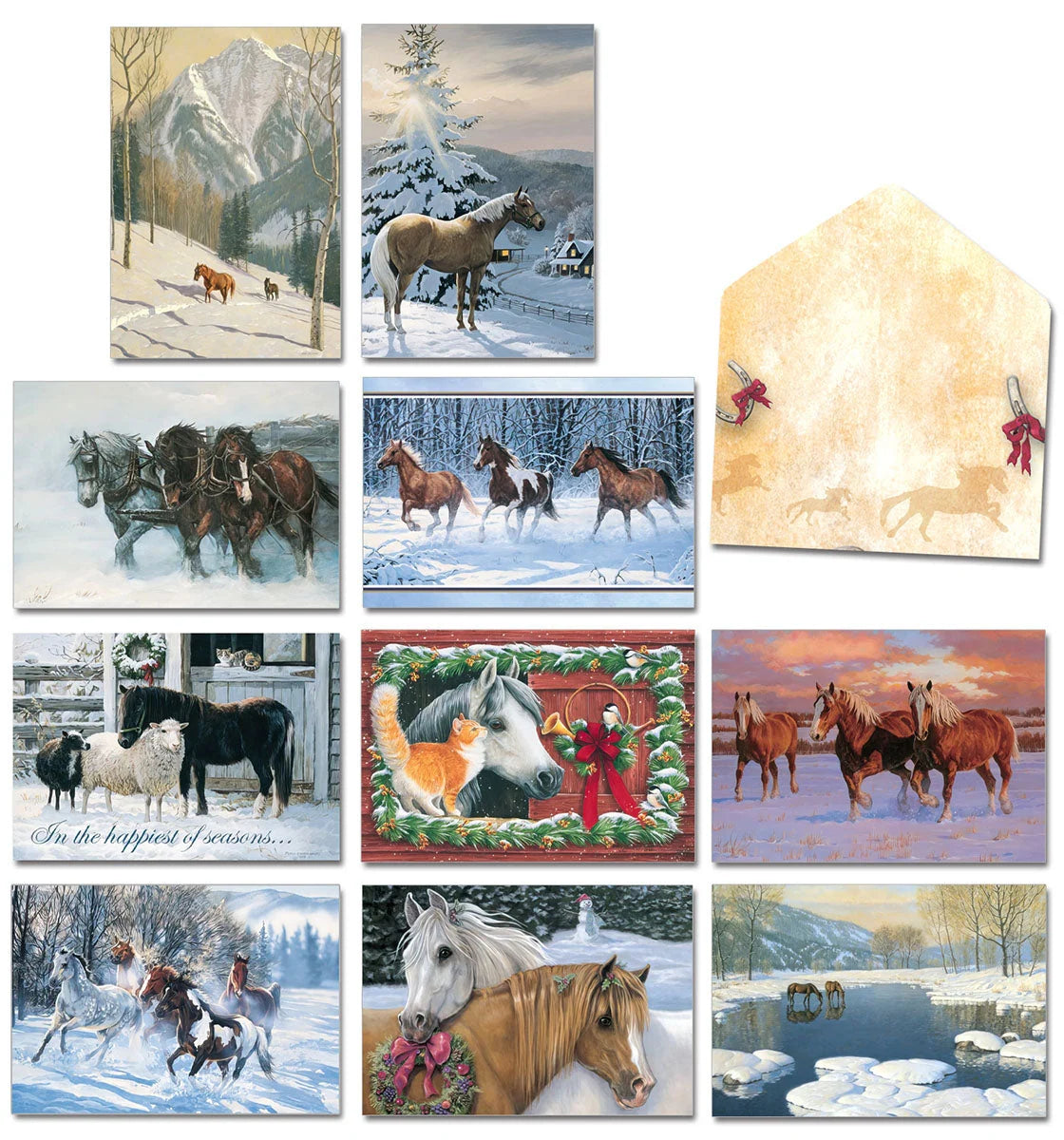 Leanin' Tree Holiday Hoofbeats Greeting Card Assortment