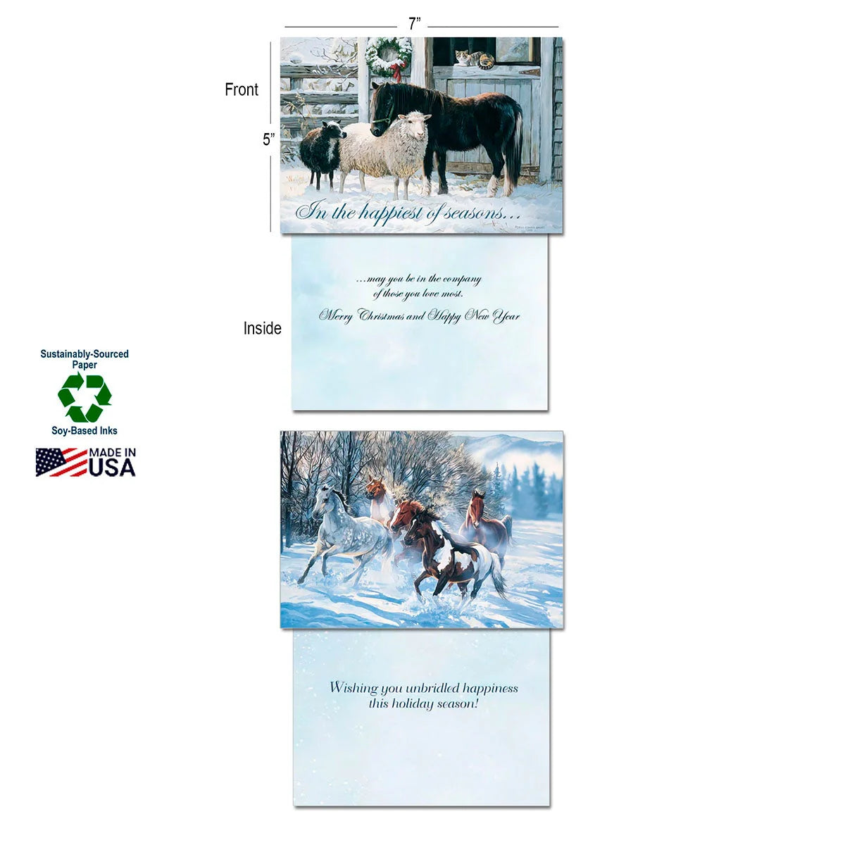 Leanin' Tree Holiday Hoofbeats Greeting Card Assortment