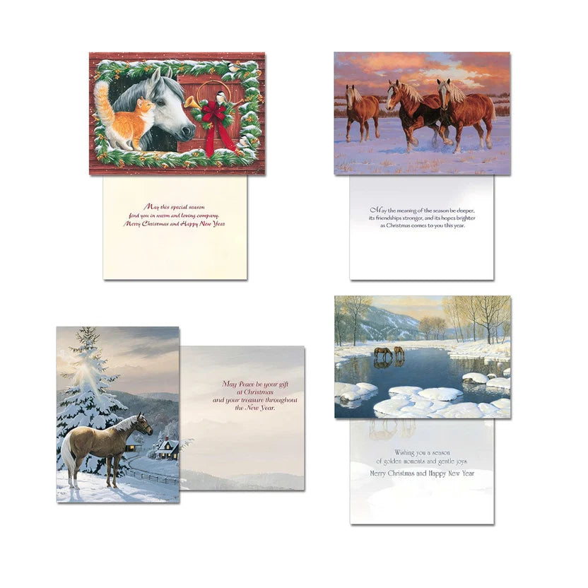 Leanin' Tree Holiday Hoofbeats Greeting Card Assortment
