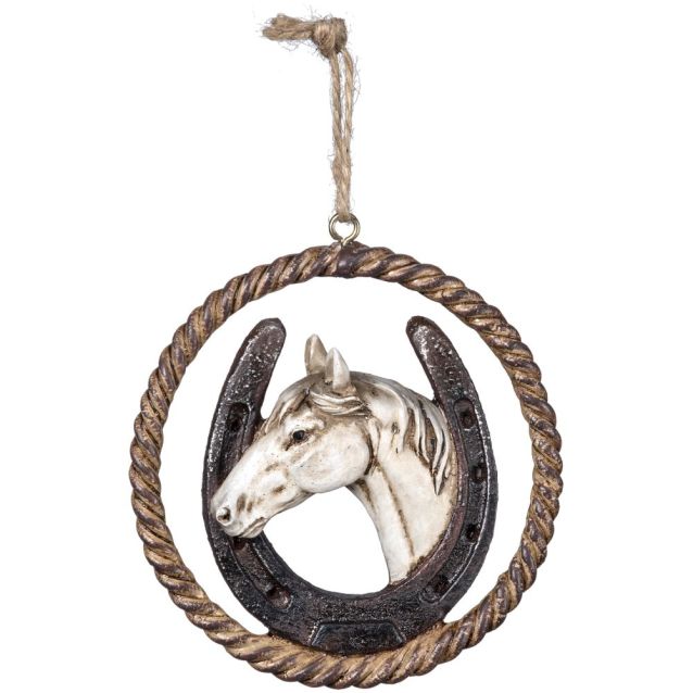 Tough 1 Ornament Horse in Horseshoe