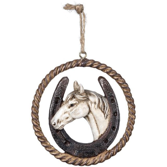 Tough 1 Ornament Horse in Horseshoe