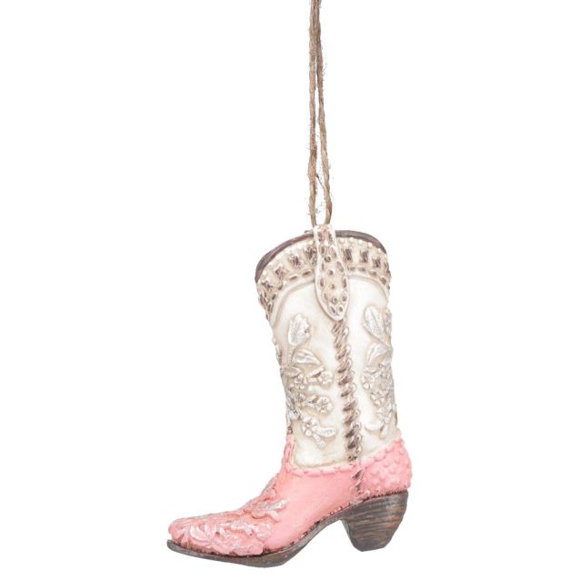 Tough 1 Ornament Cowboy Boot Pink/Floral