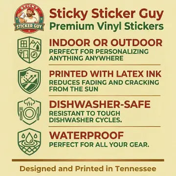 Sticky Sticker Guy Patriot America Sticker Land of the Free/Brave