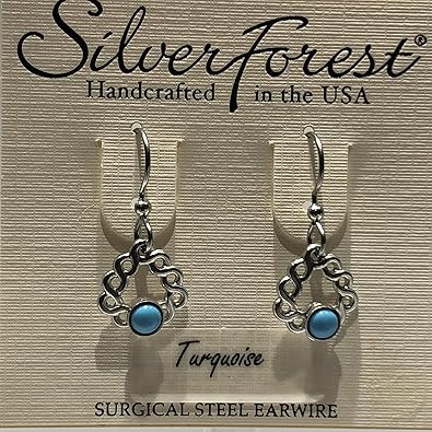 Silver Forest Woven Soft Triangle Turquoise Earring