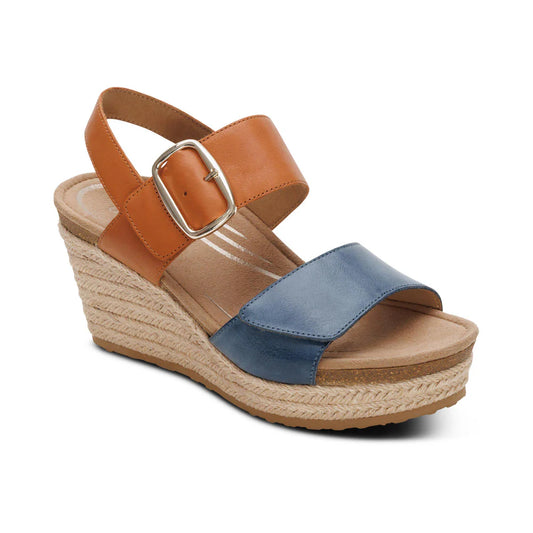 Aetrex Ashley Hazy Blue Wedge
