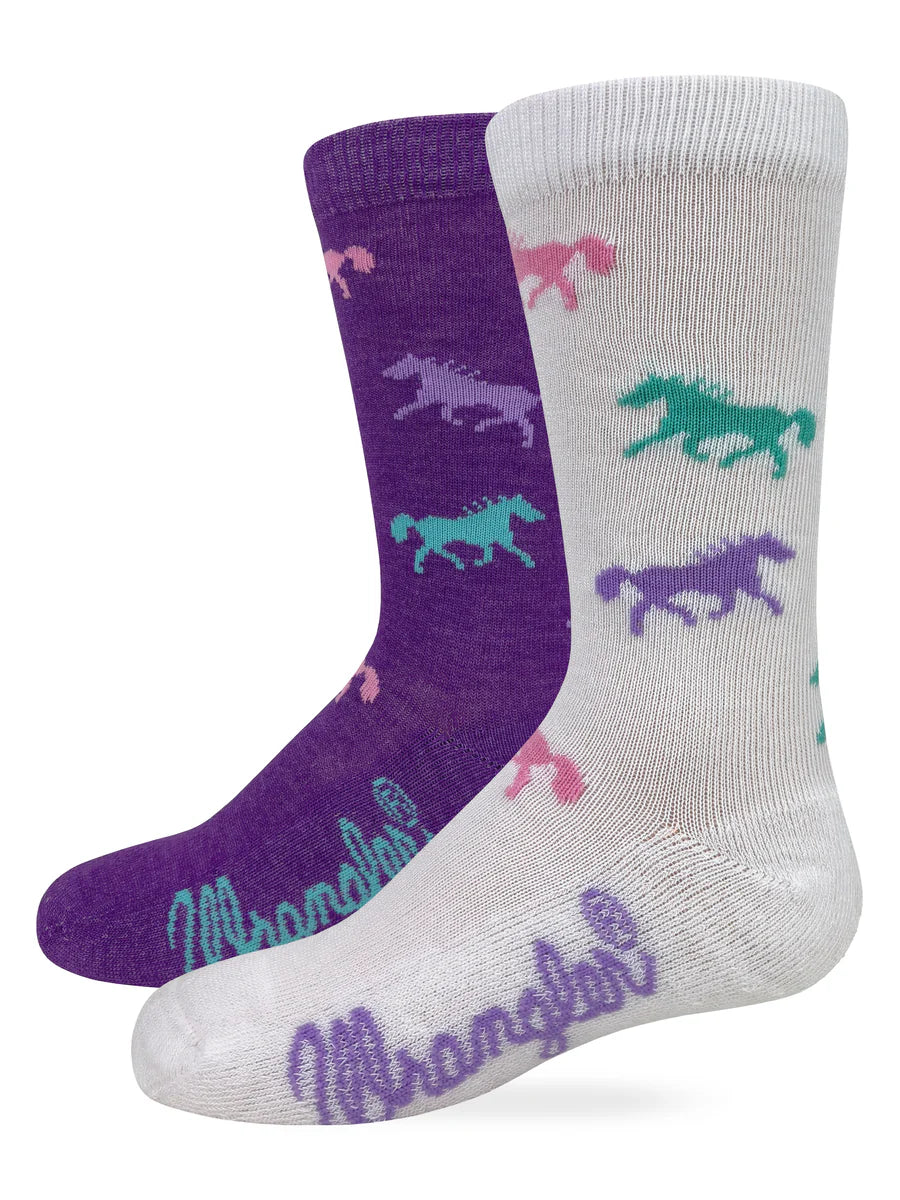 Wrangler Kids Horses Crew Socks 2 Pack