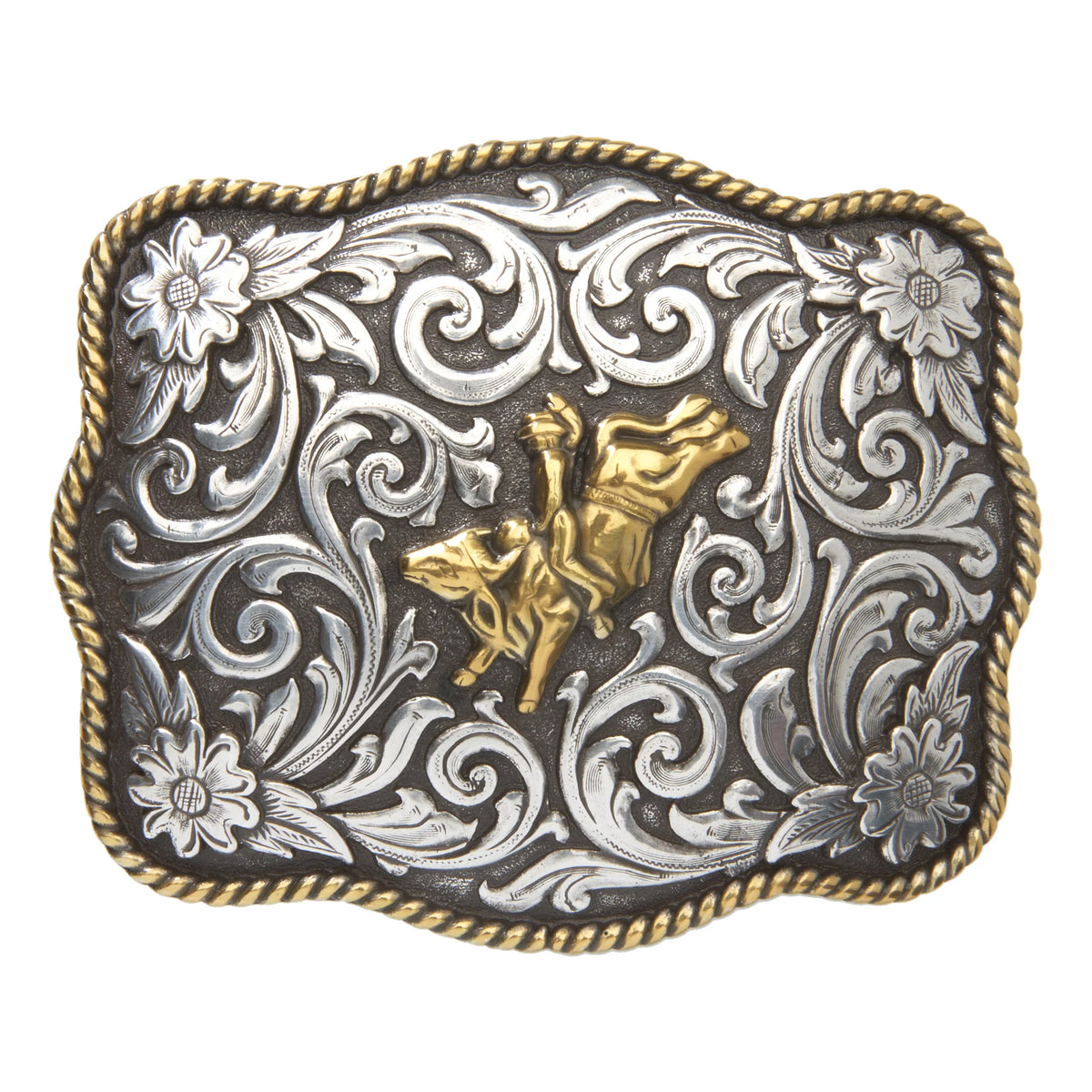 Andwest Large Scallped Bull Rider Buckle