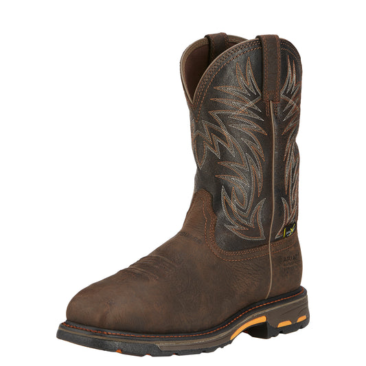 Ariat Workhog Bruin Brown/Crazy Black Square Composite Toe Waterproof Metguard EH