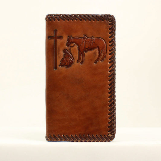 Nocona Praying Cowboy Lace Edge Rodeo Wallet