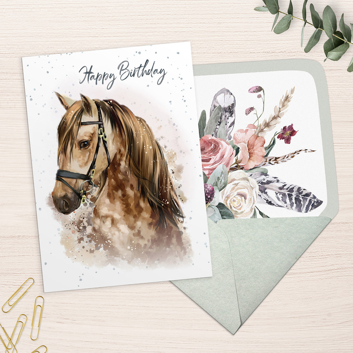 Hopper Card Celebrating Horse