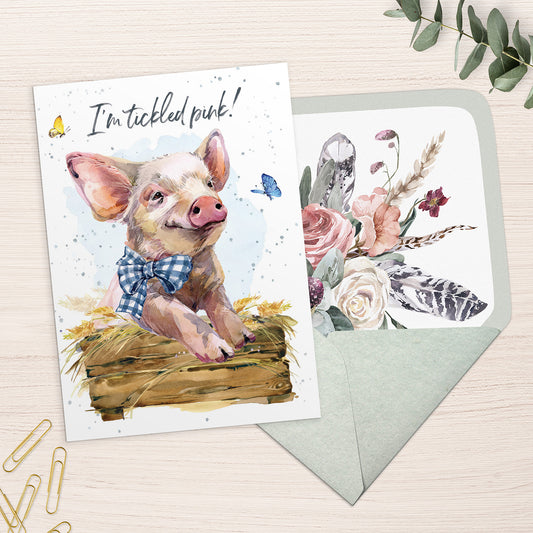 Hopper Card Tickled Pink