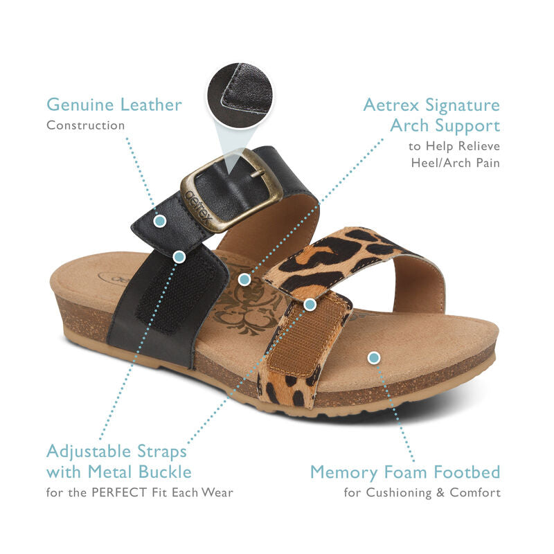Aetrex Daisy Slide Leopard