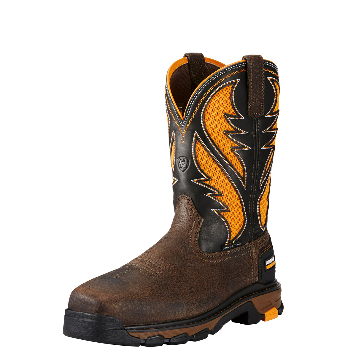 Ariat Intrepid Venttek Cocoa Brown/Work Orange Composite Toe EH