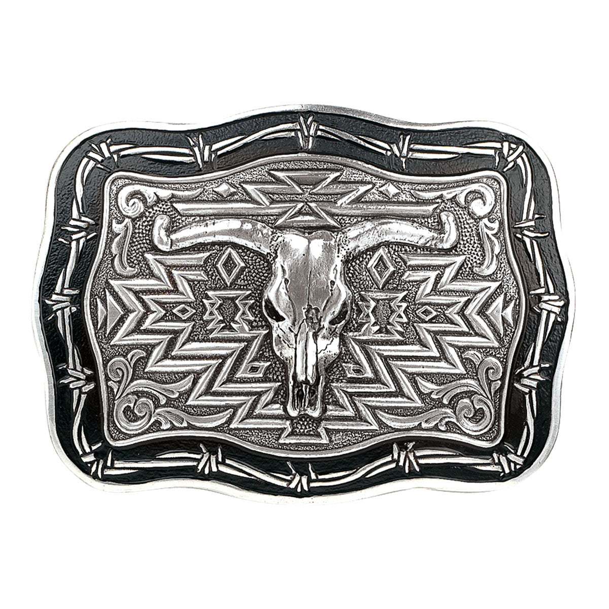 Nocona Aztec Steer Skull Buckle