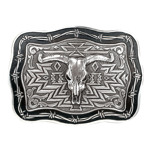 Nocona Aztec Steer Skull Buckle